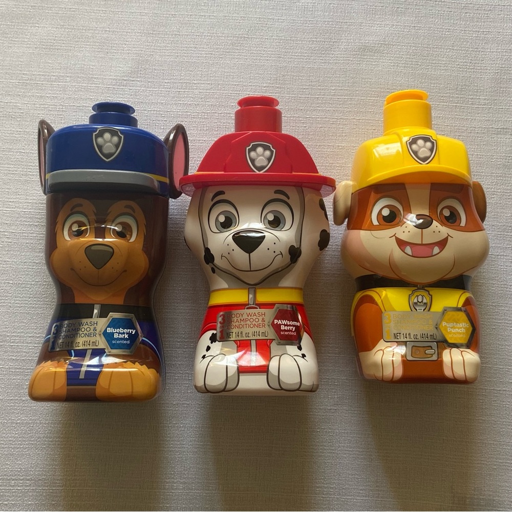 Paw Patrol 3 in 1 Body Wash Shampoo & Conditioner-3 Bottles